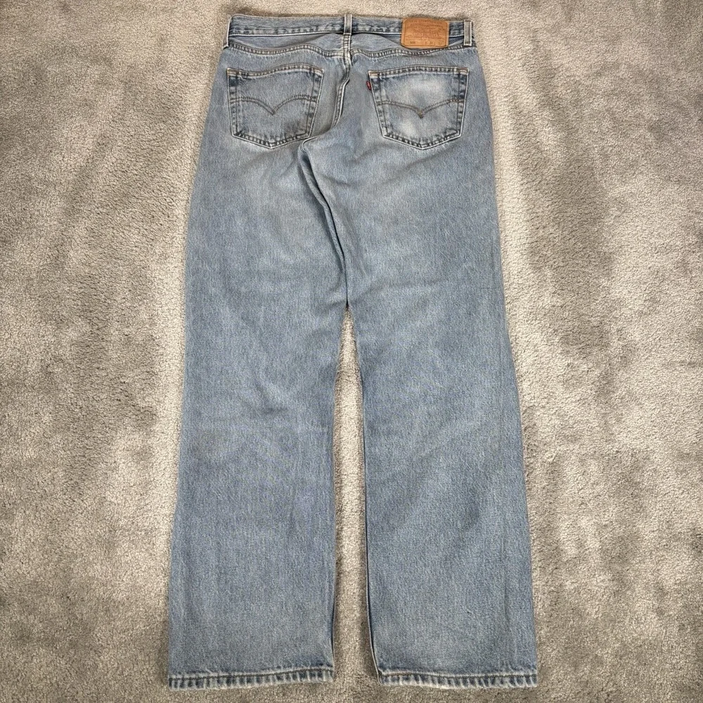 Vintage Levis 501 Jeans Men 34x32 Original Fit Light Wash Blue Denim Cotton 1999